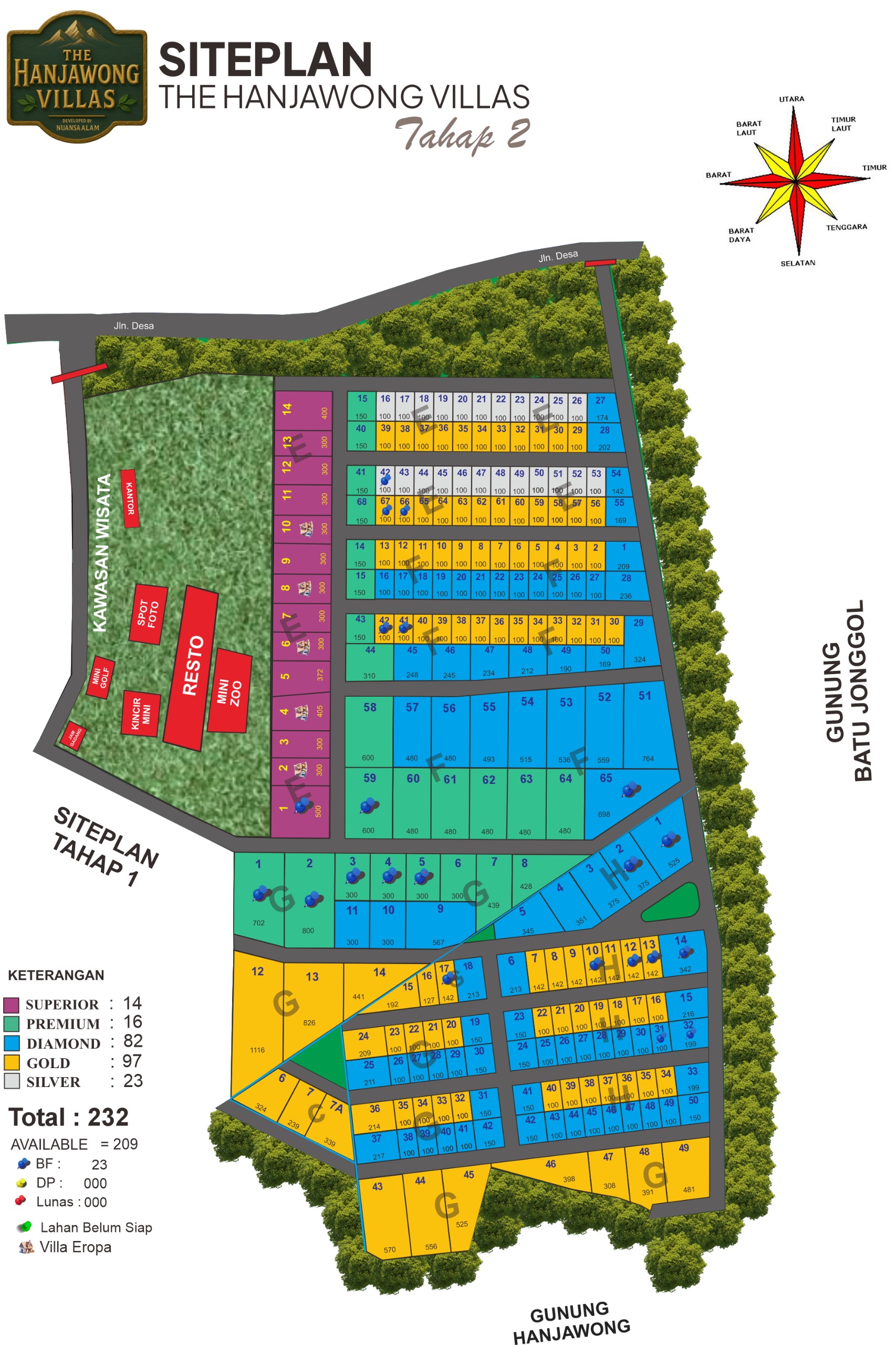 Gambar Siteplan The Hanjawong Villas - Skema Blok Kavling